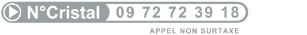 Numéro Crystal 09 72 72 39 18 (appel non surtaxé)